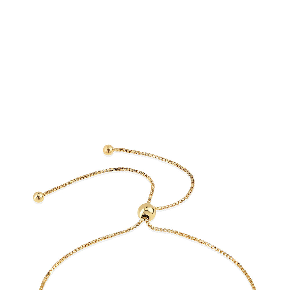 Goldplattiertes Silberarmband mit weißem Diamant