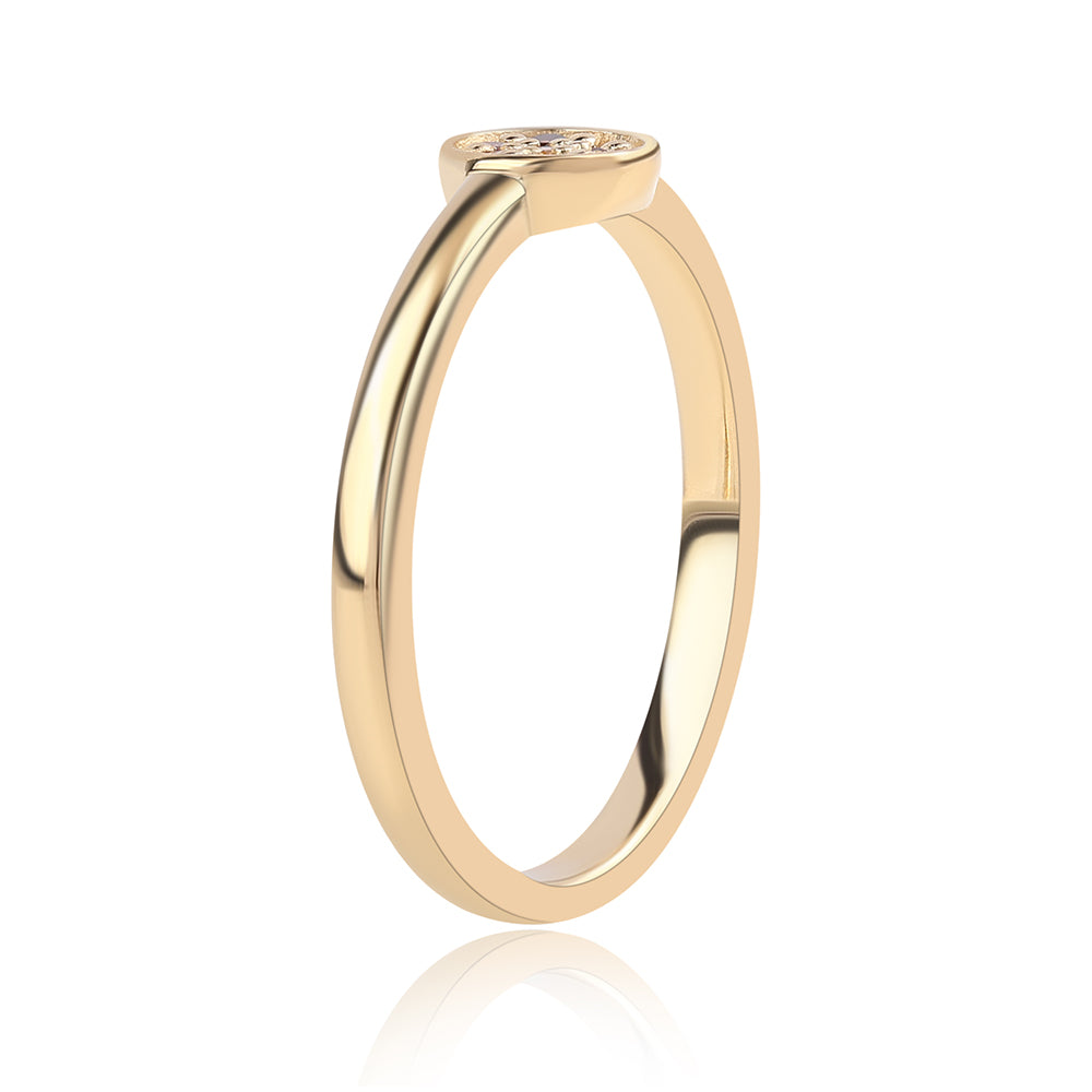 Goldplattierter Silberring mit rotem Diamant