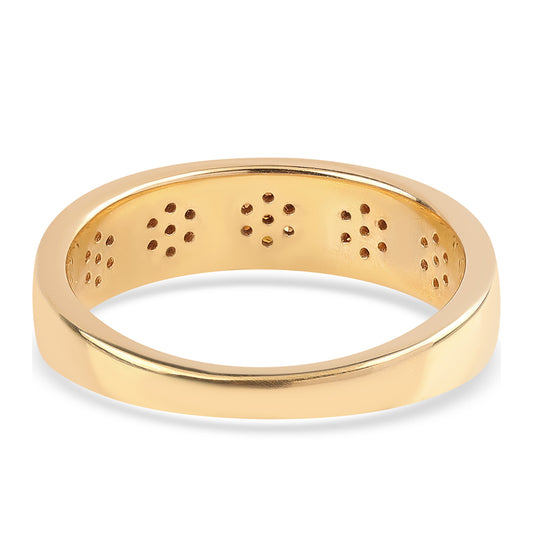 Goldplattierter Silberring mit rotem Diamant