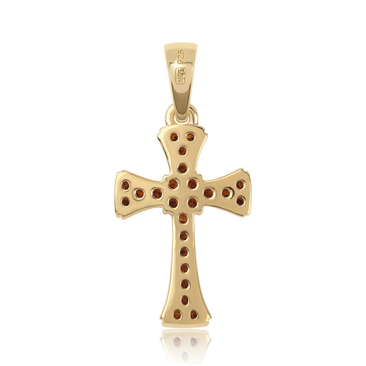 Goldplattierter Silberanhänger mit rotem Diamant