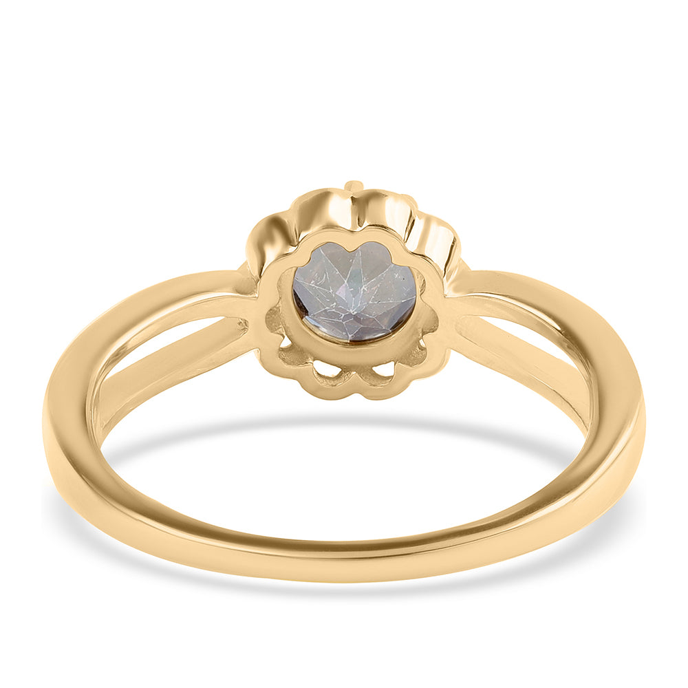 Goldplattierter Silberring mit mystischem Topas