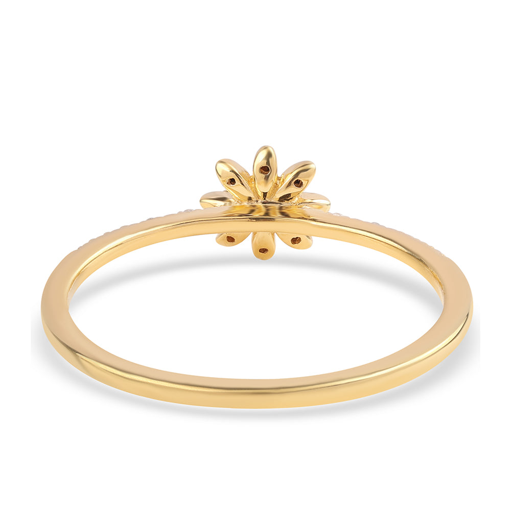 Goldplattierter Silberring mit schwarzem Diamant