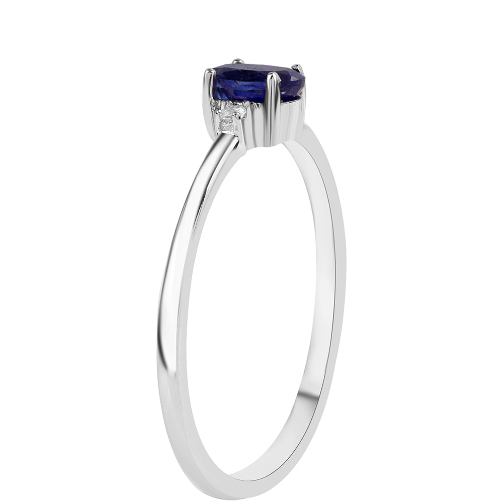 Silberring mit australischem blauem Saphir und weißem Topas