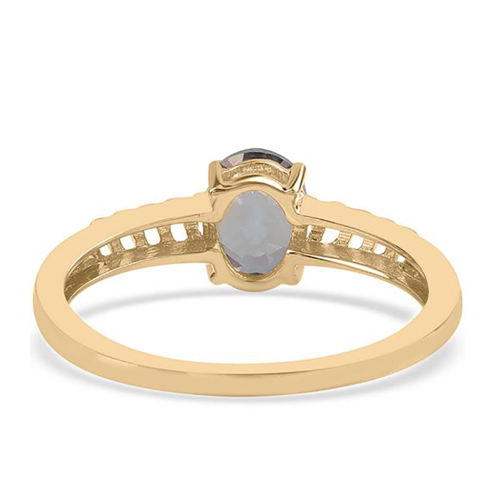 Goldplattierter Silberring mit mystischem Topas