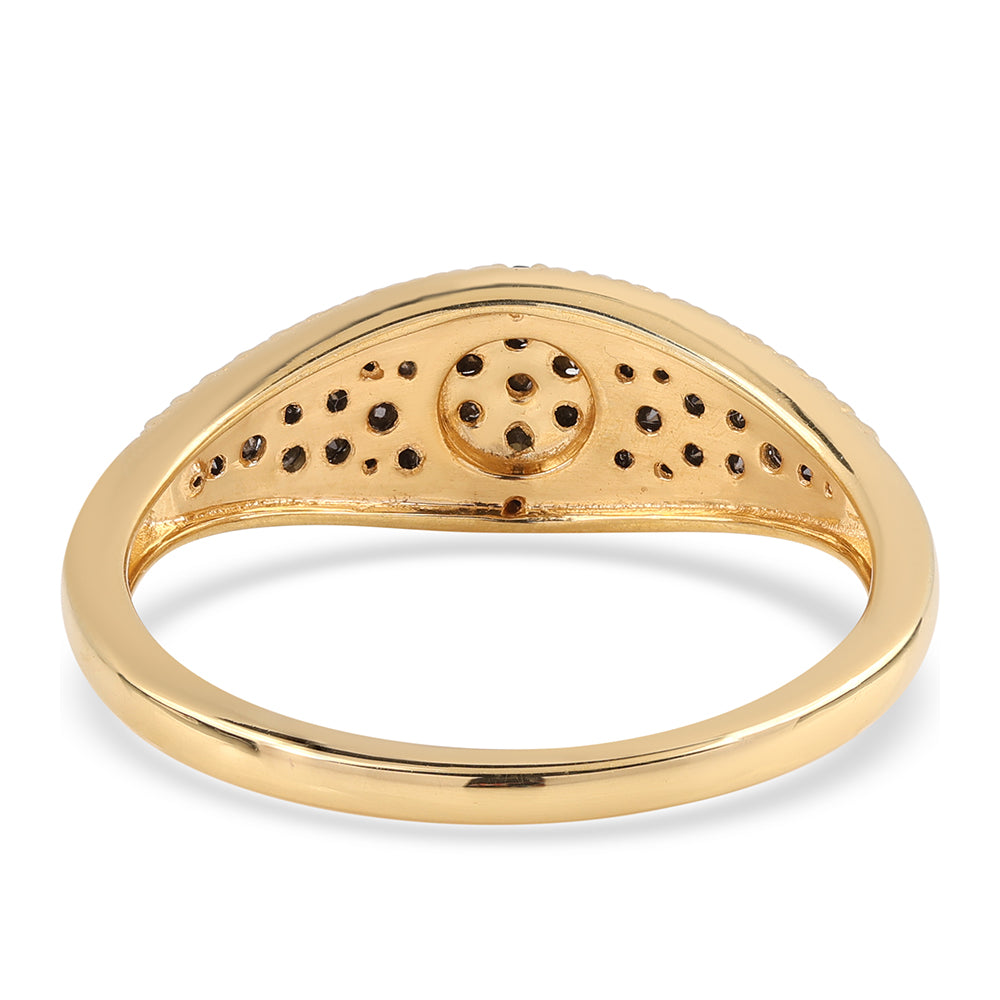 Goldplattierter Silberring mit schwarzem Diamant