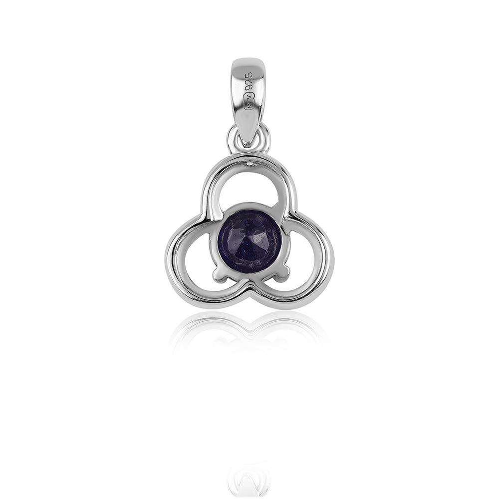 Silberanhänger mit australischem blauem Saphir und weißem Topas
