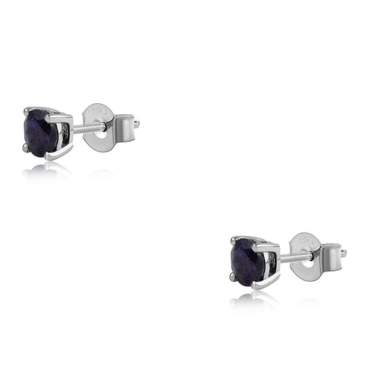 Silberohrringe mit australischem blauem Saphir