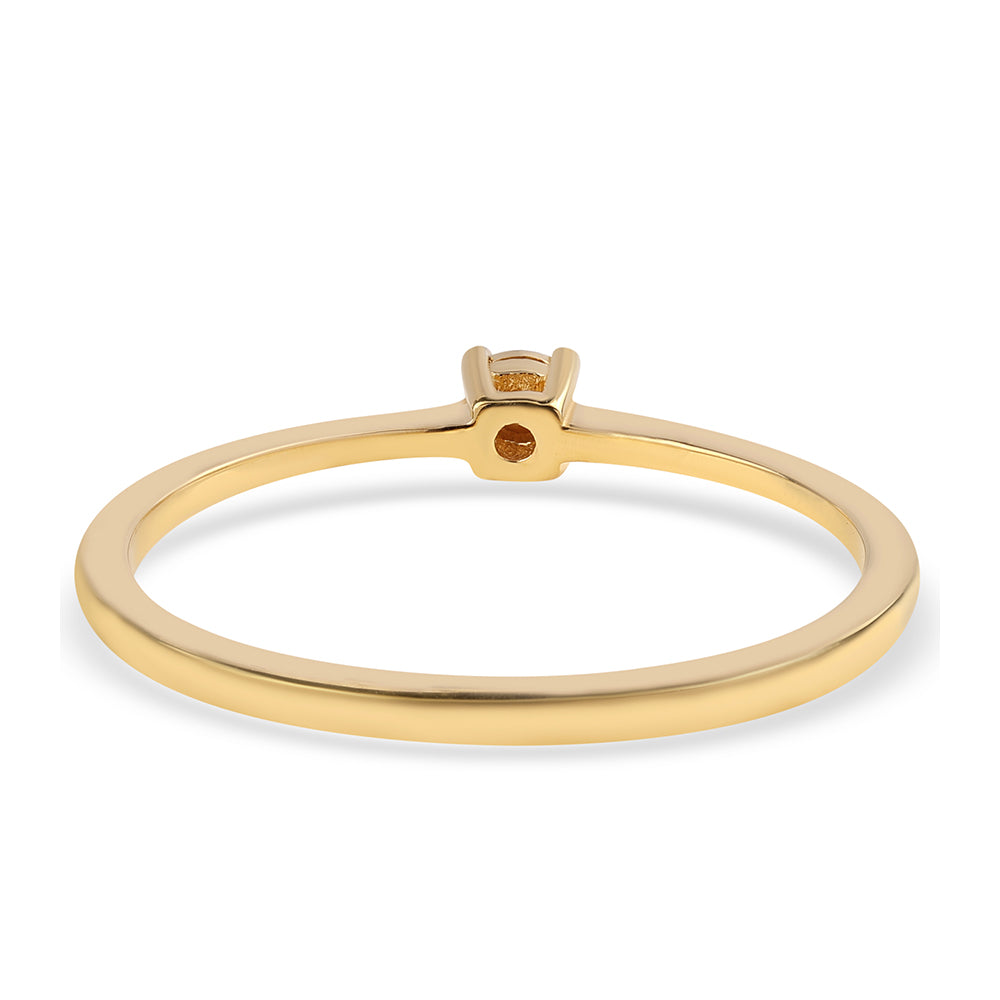 Goldplattierter Silberring mit schwarzem Diamant