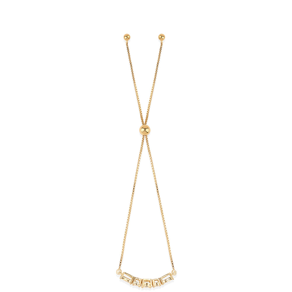 Goldplattiertes Silberarmband mit schwarzem Diamant