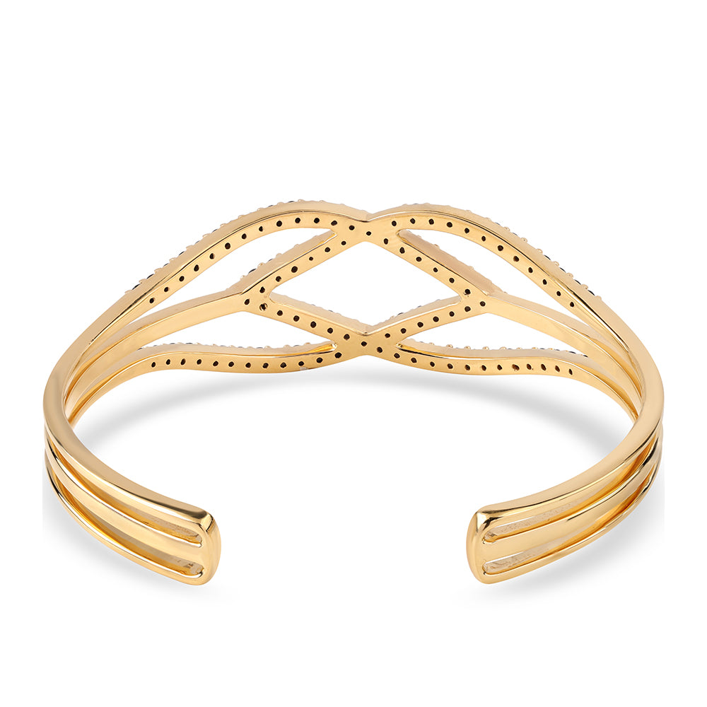 Goldplattiertes Silberarmband mit schwarzem Spinell