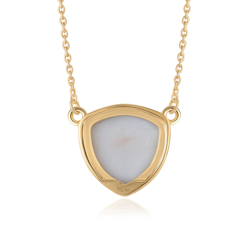 Goldplattierte Silberhalskette mit lila Druse