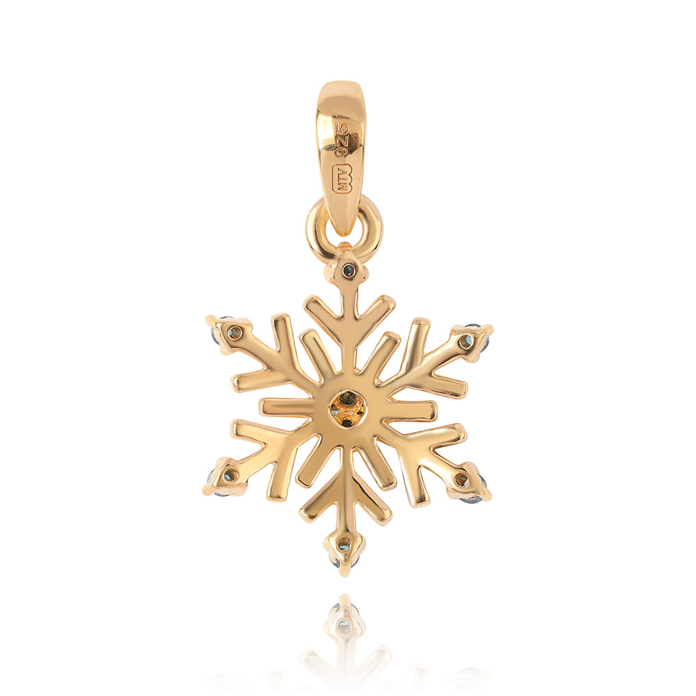 Goldplattierter Silberanhänger mit blauem Diamant