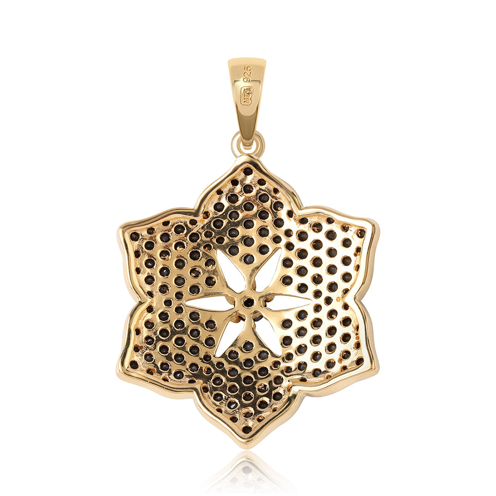 Goldplattierter Silberanhänger mit schwarzem Spinell
