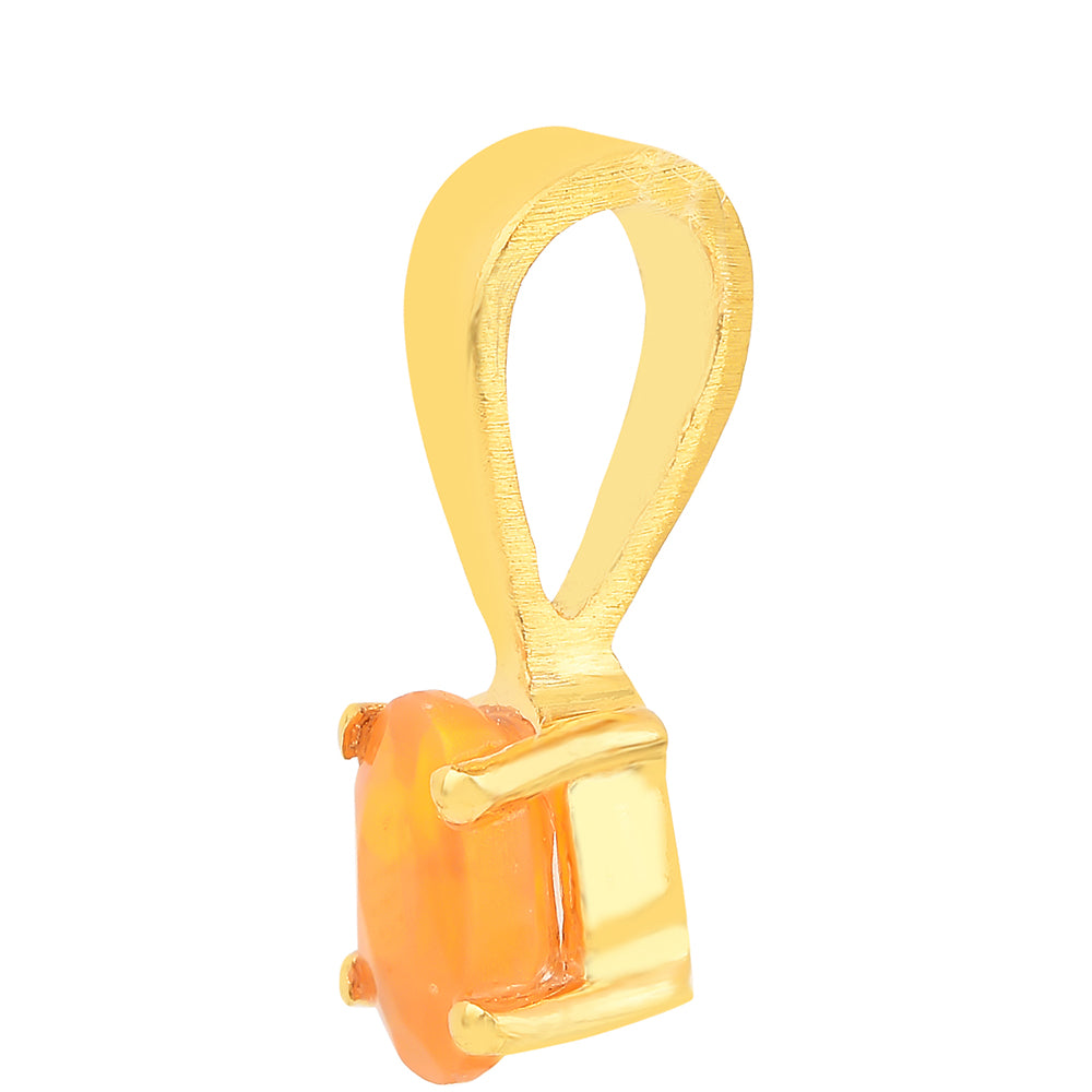 Goldplattierter Silberanhänger mit Feueropal