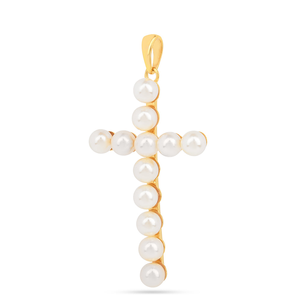 Goldplattierter Silberanhänger mit Cremefarbener Süßwasserperle