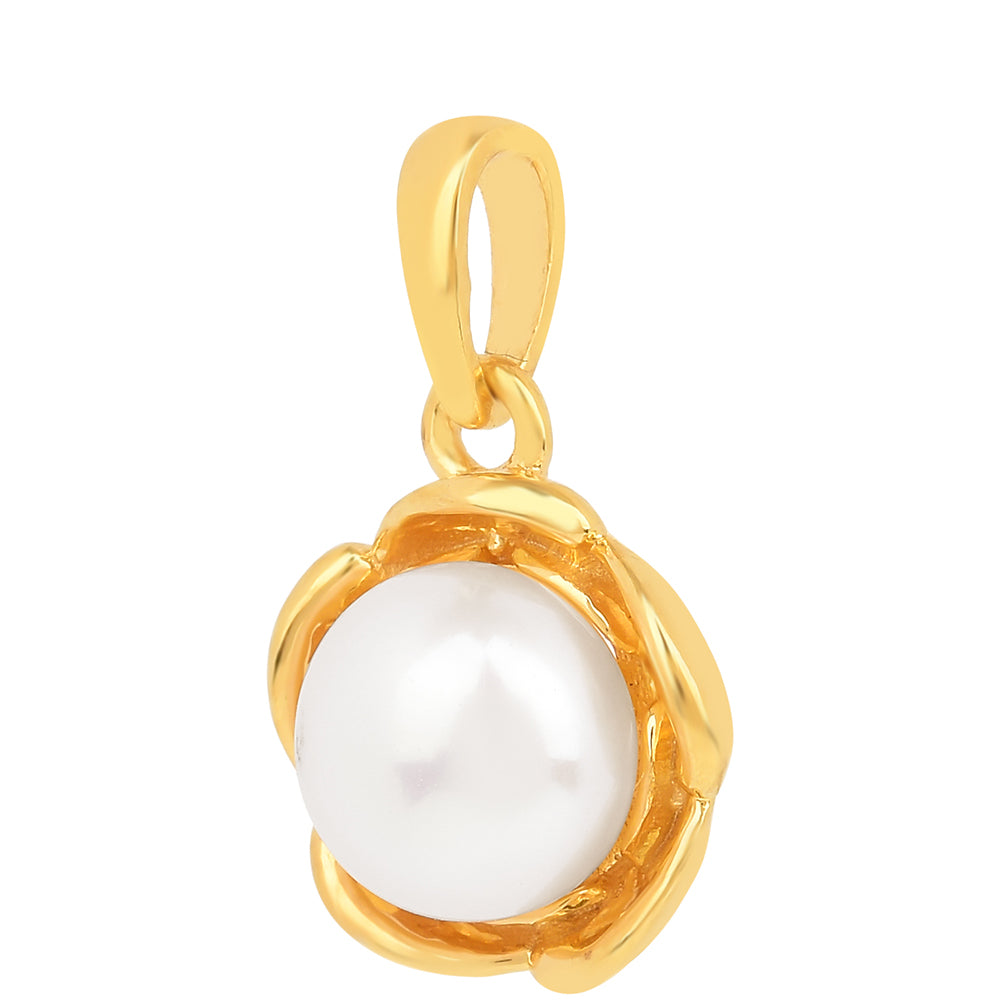 Goldplattierter Silberanhänger mit Cremefarbener Süßwasserperle
