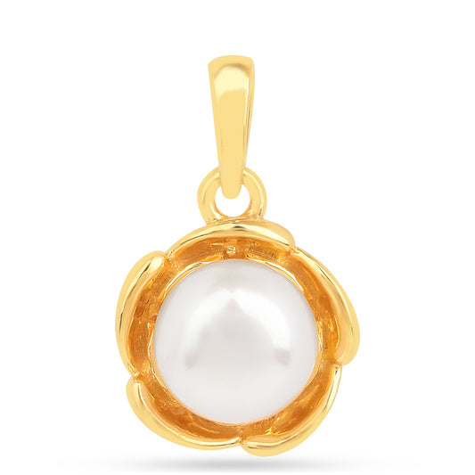 Goldplattierter Silberanhänger mit Cremefarbener Süßwasserperle