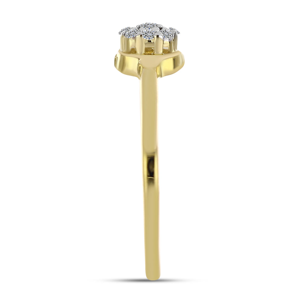 Goldplattierter Silberring mit weißem Diamant