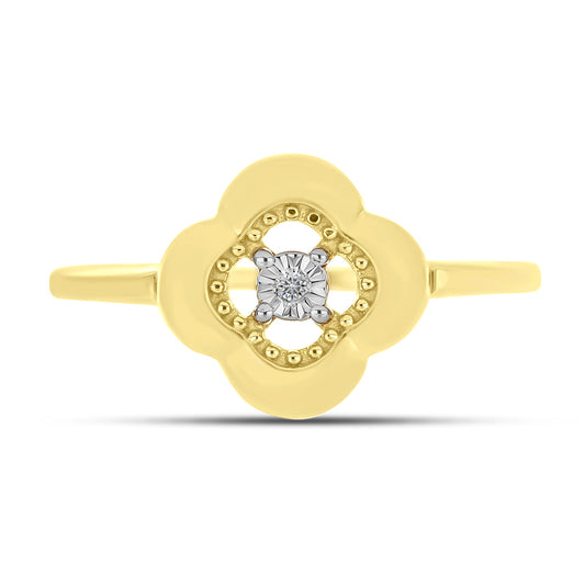 Goldplattierter Silberring mit weißem Diamant
