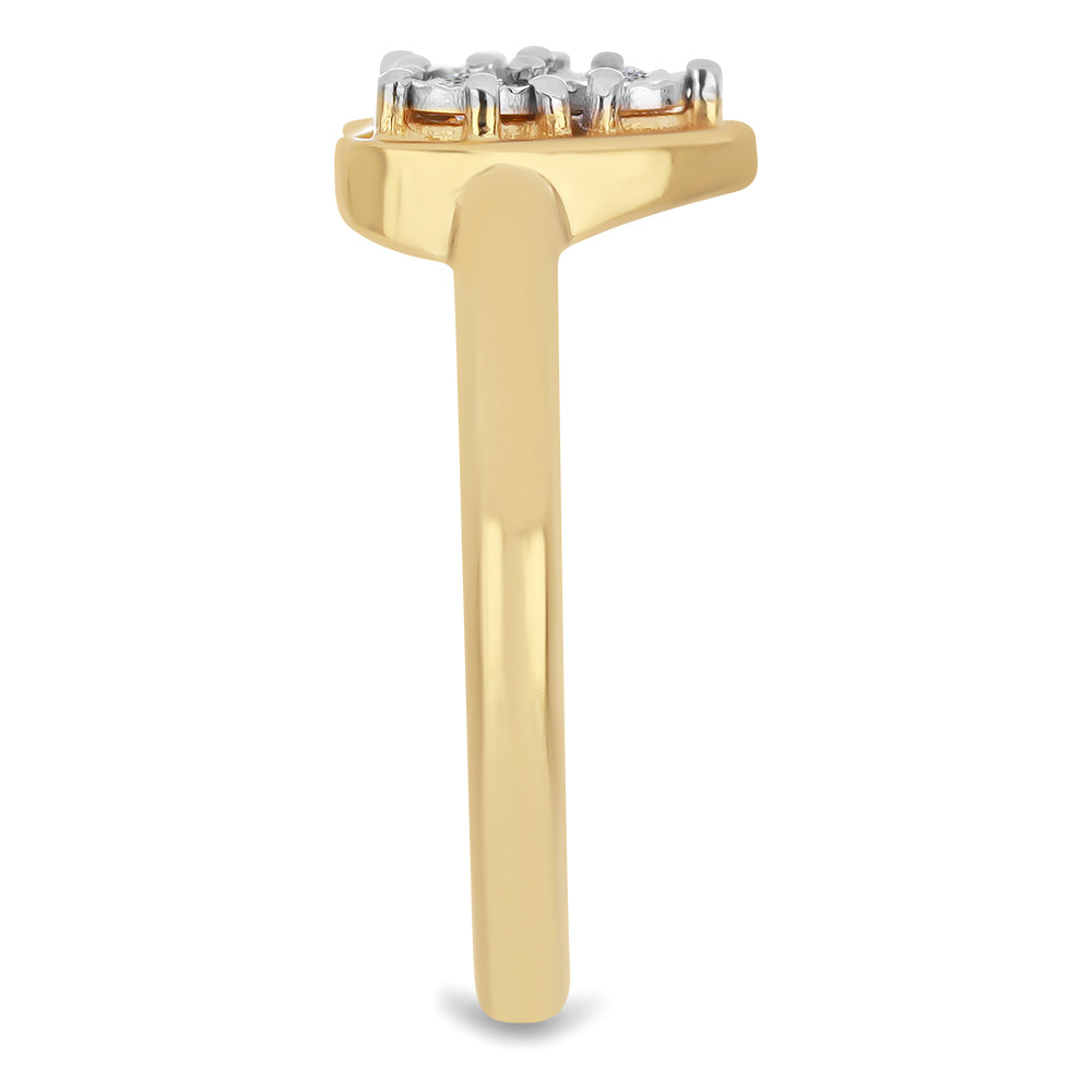 Goldplattierter Silberring mit weißem Diamant
