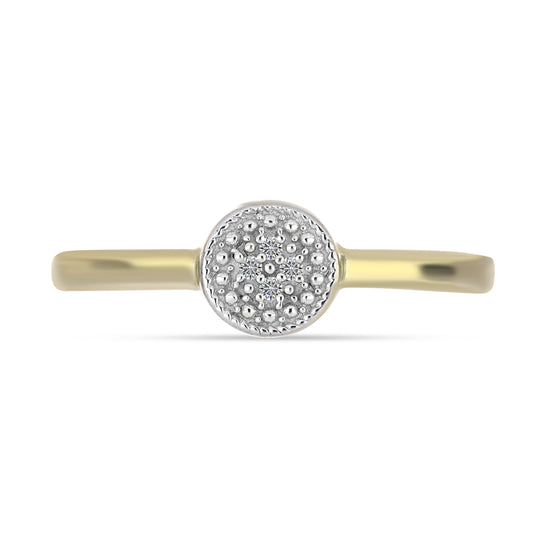 Goldplattierter Silberring mit weißem Diamant