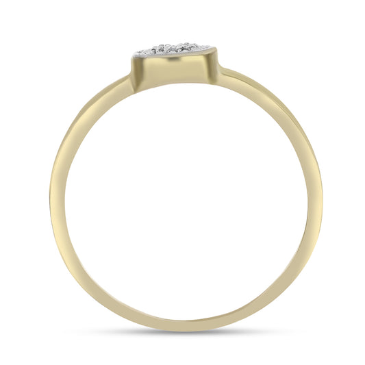 Goldplattierter Silberring mit weißem Diamant
