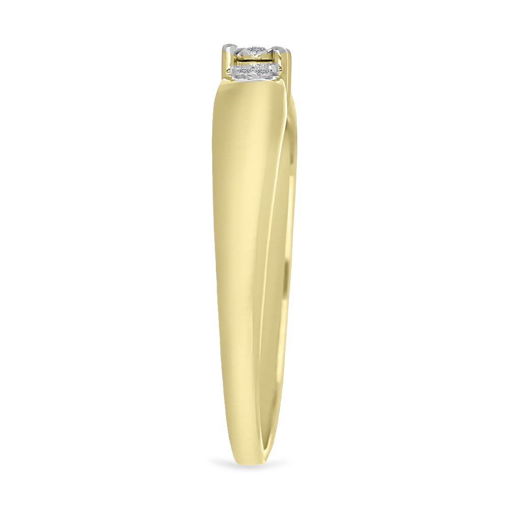 Goldplattierter Silberring mit weißem Diamant