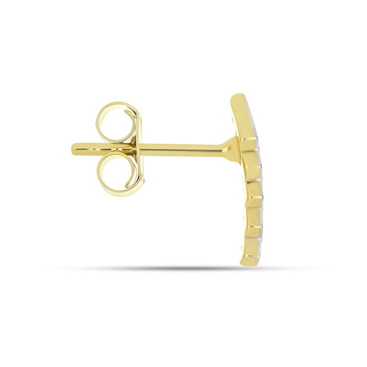Goldplattierte Silberohrringe mit weißem Diamant