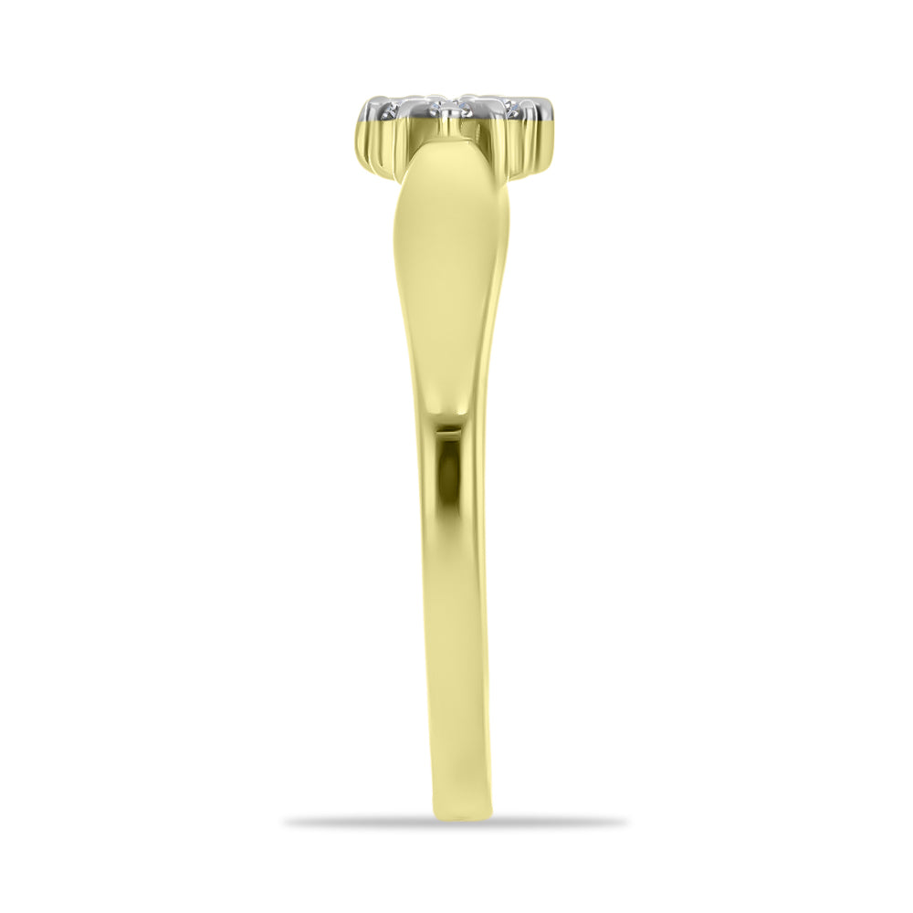 Goldplattierter Silberring mit weißem Diamant