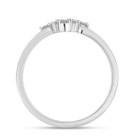 Silberring mit weißem Diamant