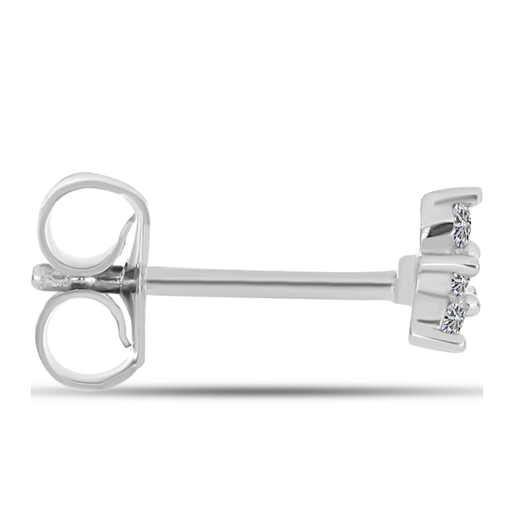 Silberohrringe mit weißem Diamant