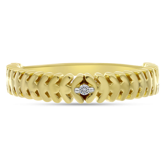 Goldplattierter Silberring mit weißem Diamant