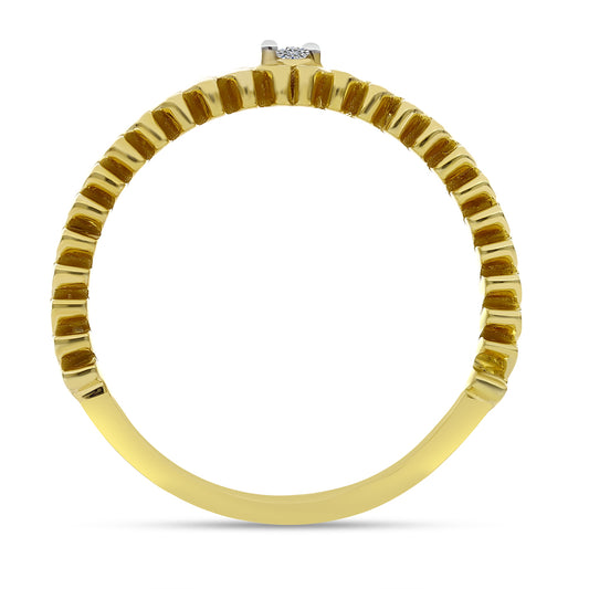 Goldplattierter Silberring mit weißem Diamant