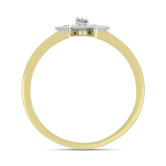 Goldplattierter Silberring mit weißem Diamant