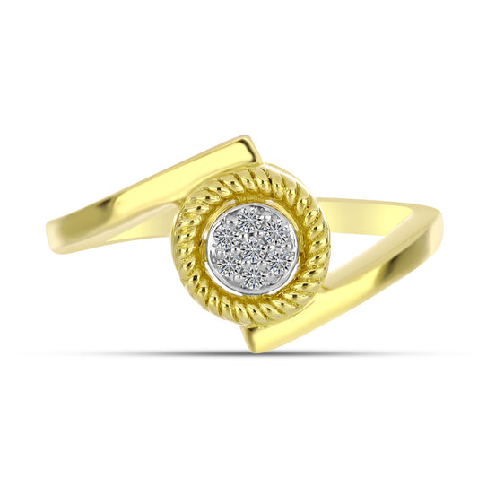 Goldplattierter Silberring mit weißem Diamant