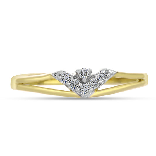 Goldplattierter Silberring mit weißem Diamant