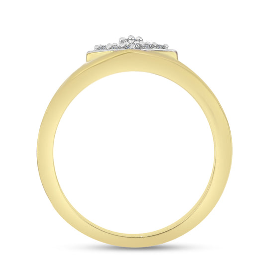 Goldplattierter Silberring mit weißem Diamant
