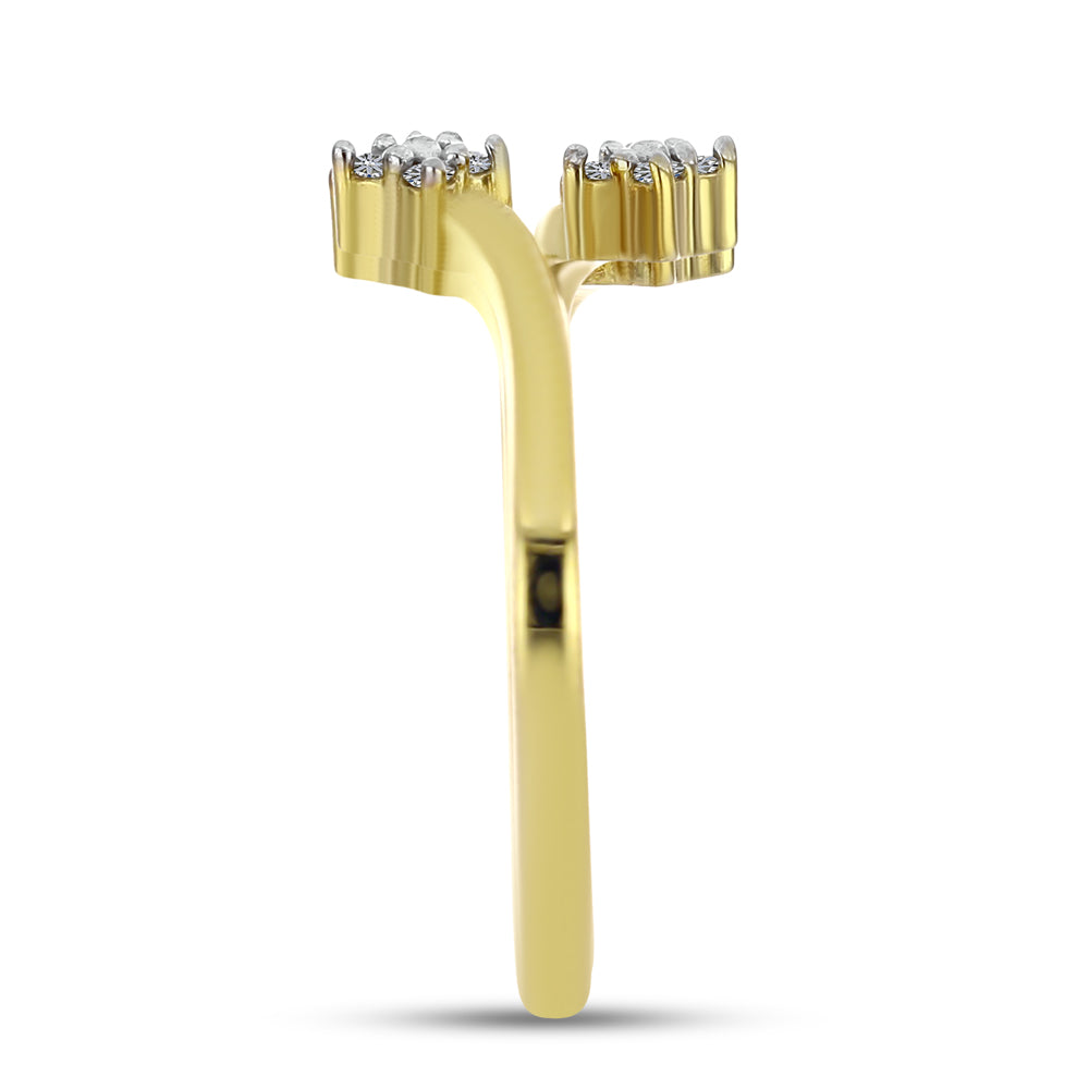 Goldplattierter Silberring mit weißem Diamant
