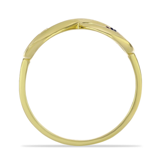 Goldplattierter Silberring mit blauem Diamant