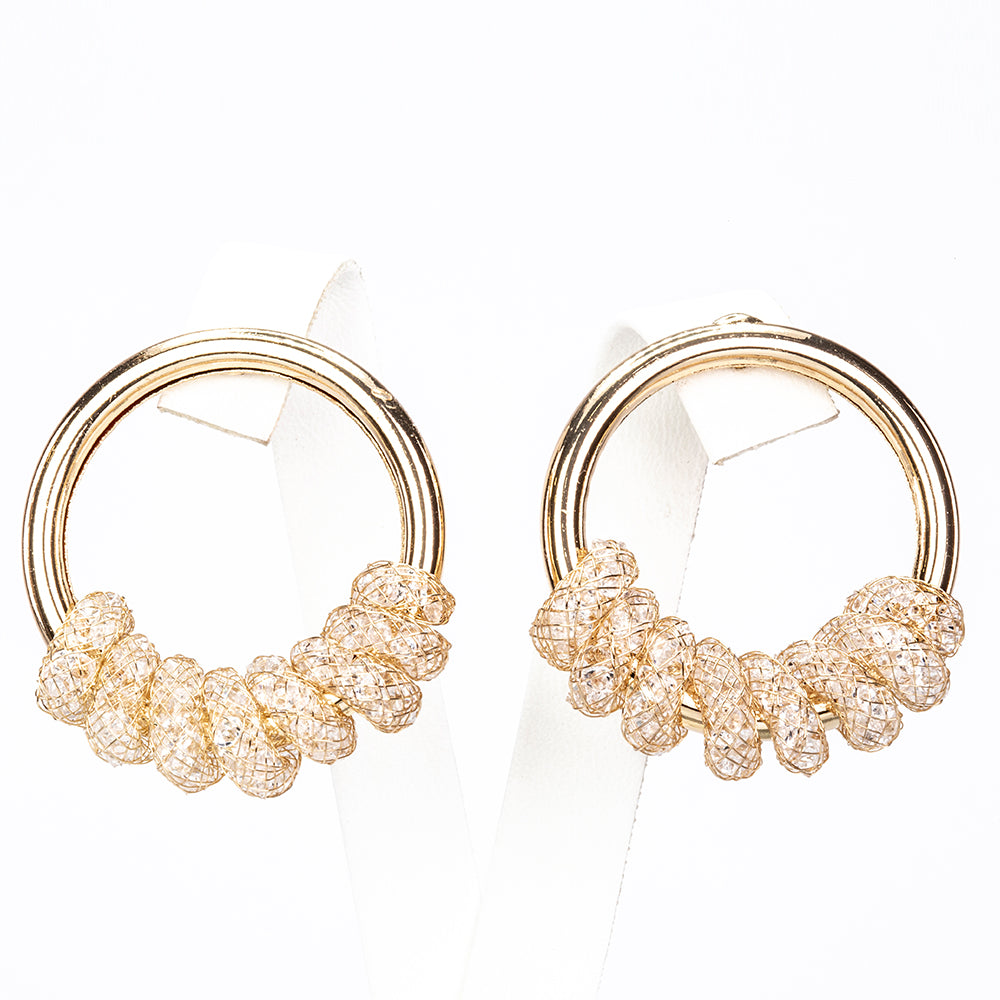 Ohrringe aus goldplattierter Legierung mit weißem Emporia® Kristall