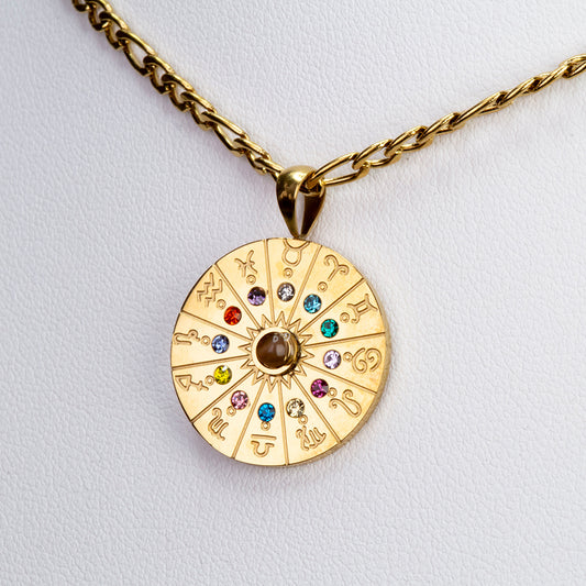 Halskette aus goldplattierter Legierung mit Tigerauge