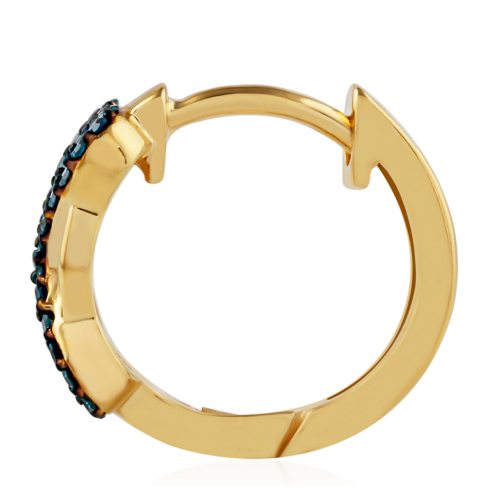 Goldplattierte Silberohrringe mit blauem Diamant