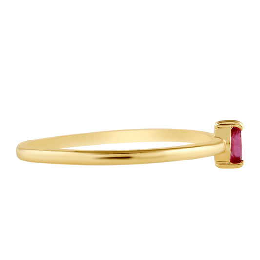 Goldplattierter Silberring mit Thai Rubin