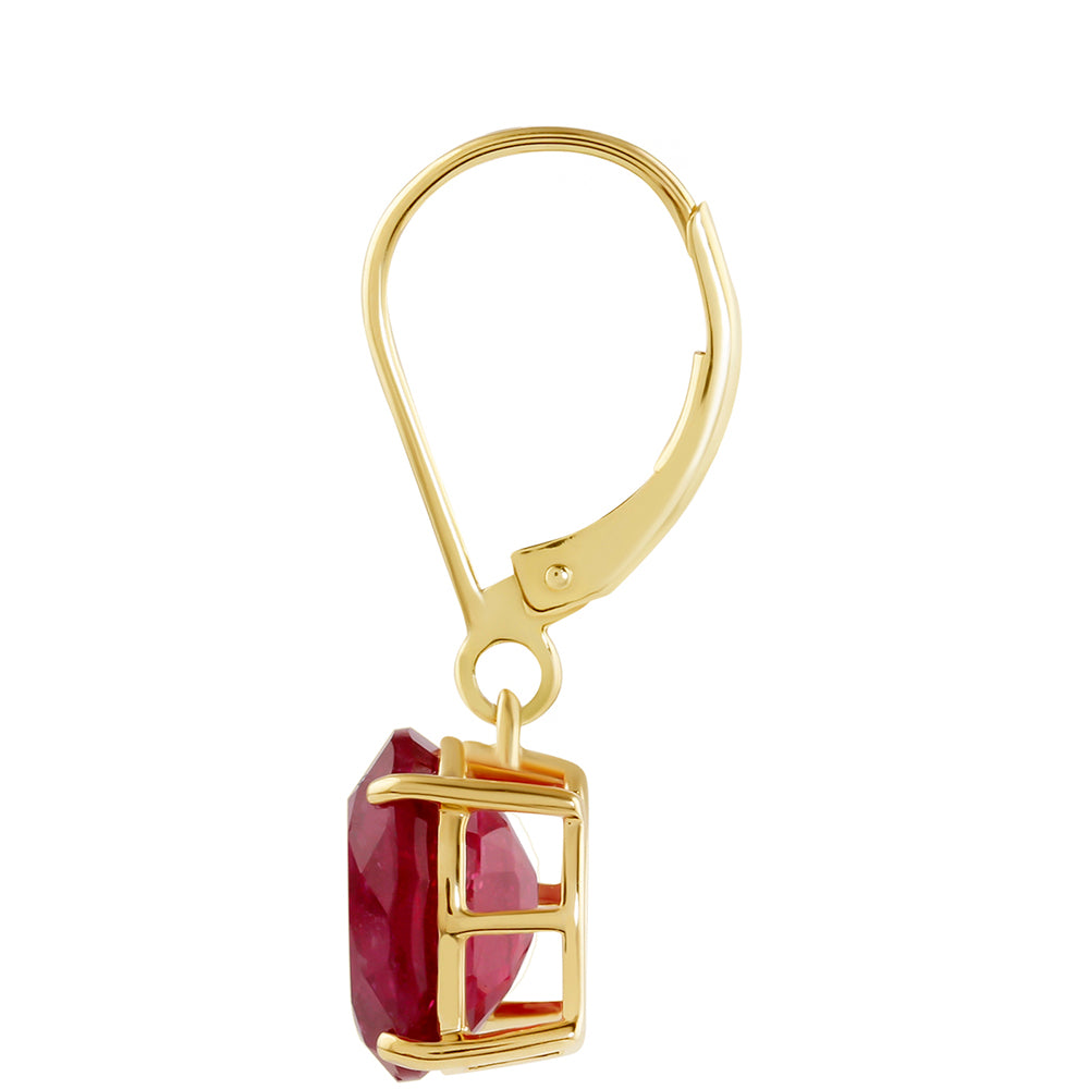 Goldplattierte Silberohrringe mit Thai Rubin