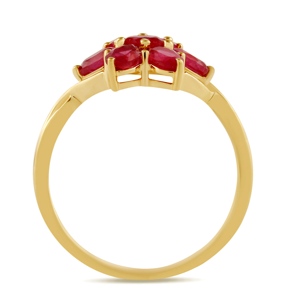 Goldplattierter Silberring mit Thai Rubin