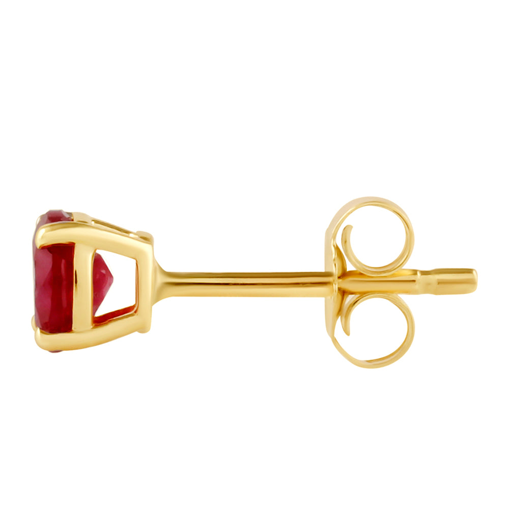 Goldplattierte Silberohrringe mit Thai Rubin