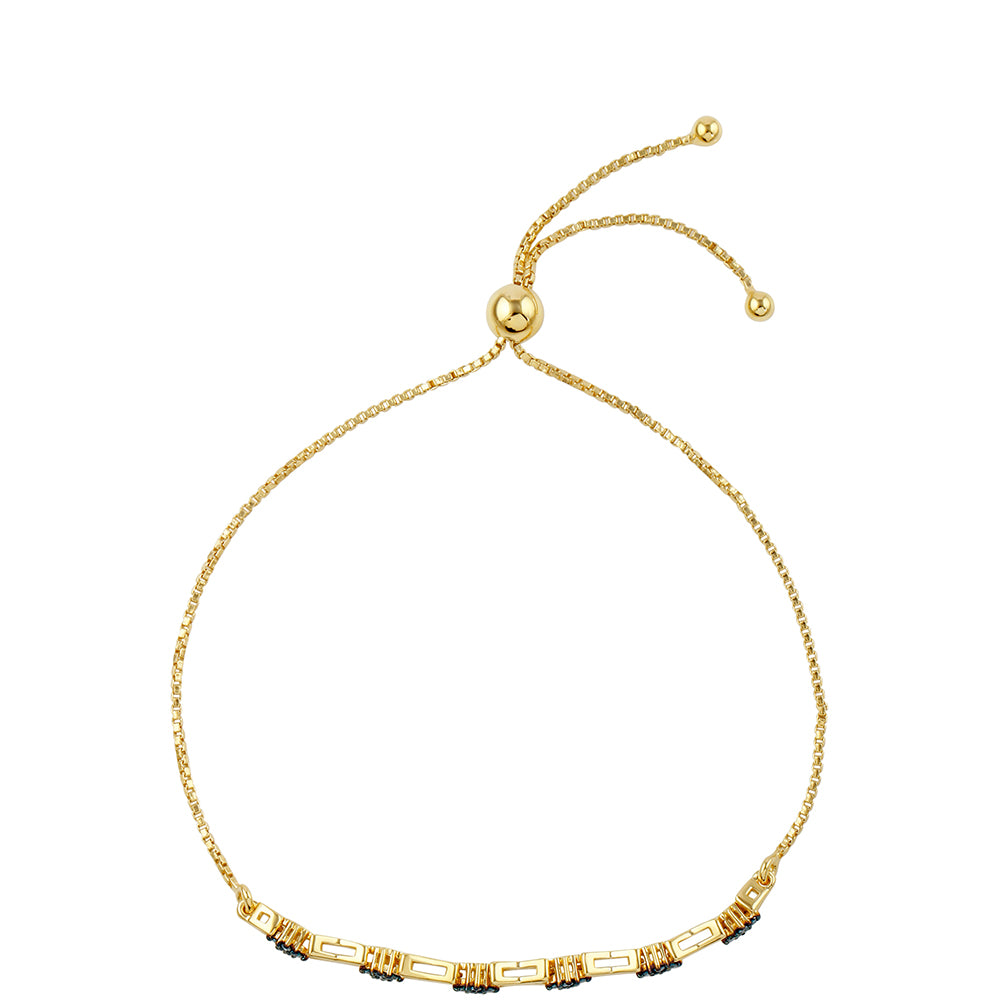 Goldplattiertes Silberarmband mit blauem Diamant