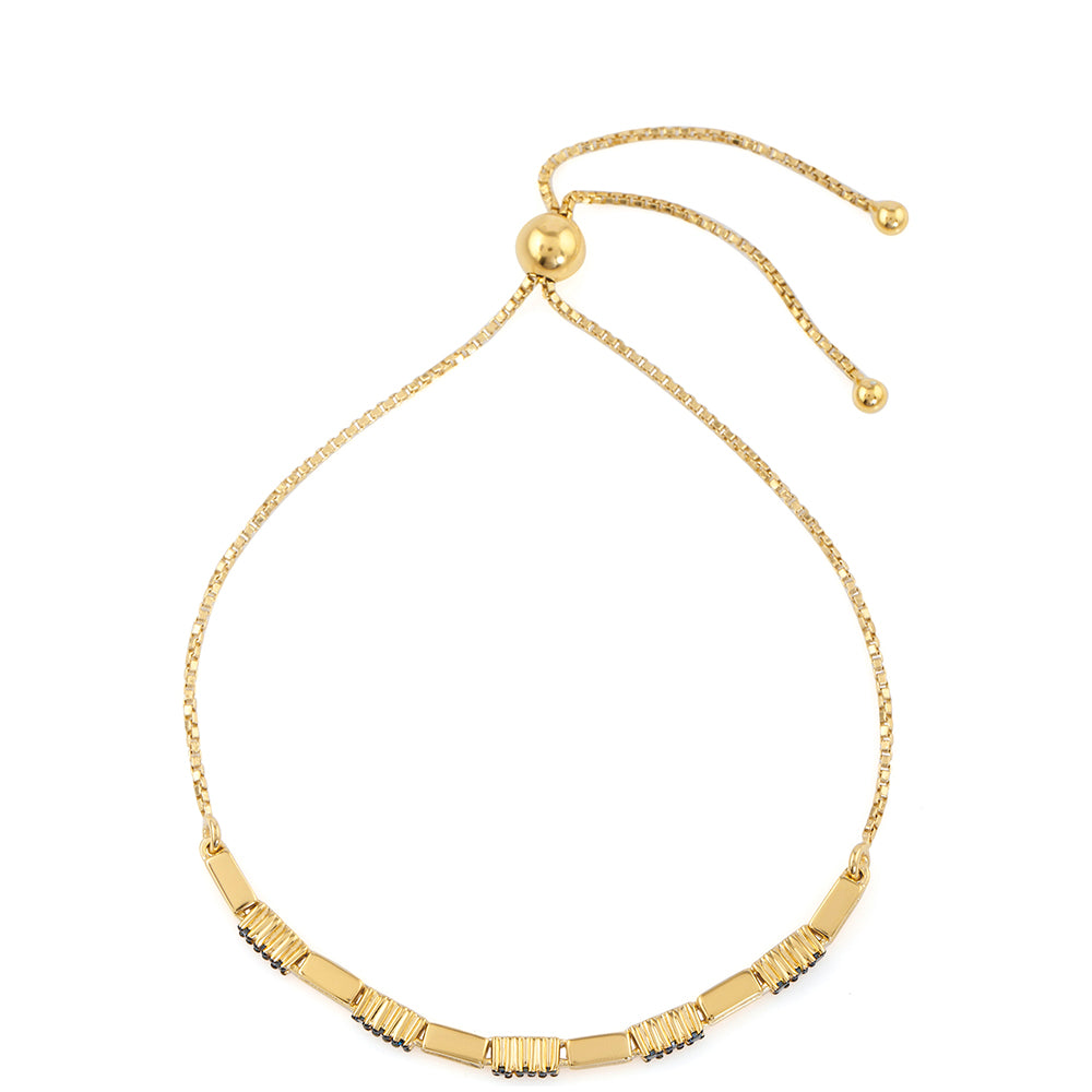 Goldplattiertes Silberarmband mit blauem Diamant