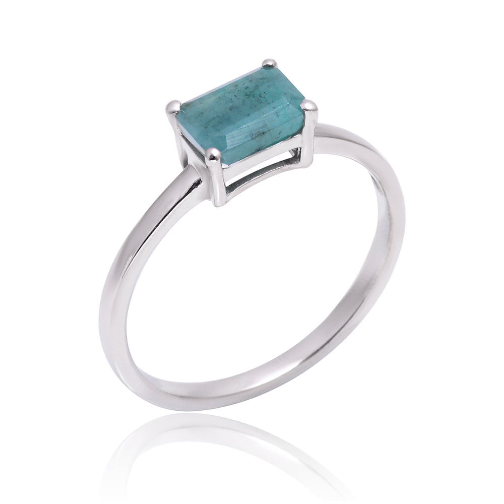 Silberring mit brasilianischem Smaragd