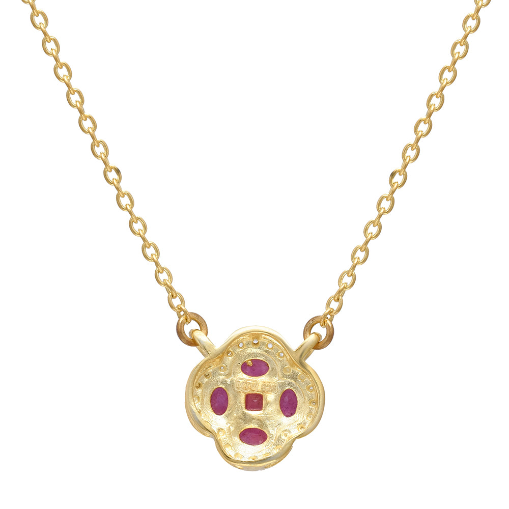 Goldplattierte Silberhalskette mit Rubin aus Madagaskar